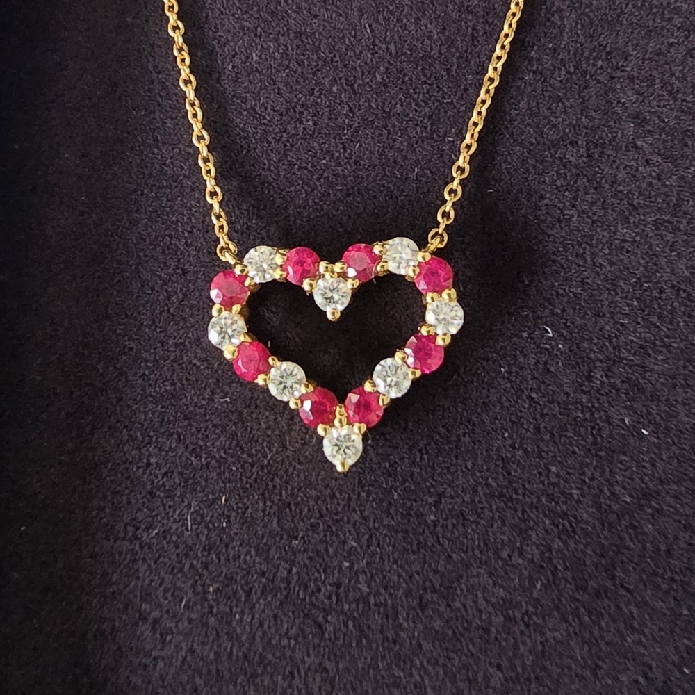 ❌️SOLD TIFFANY & CO. RUBY DIAMOND HEART NECKLACE